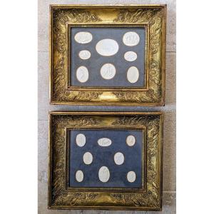 Grand Tour Plaster Intaglios In Empire Frames 