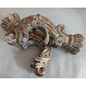 Pair Of Gilded Wood Sconces To Restore 18th Century 