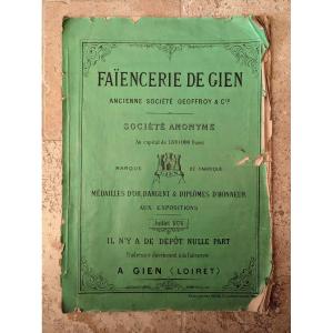 Rare Album Faïencerie de Gien vers 1876