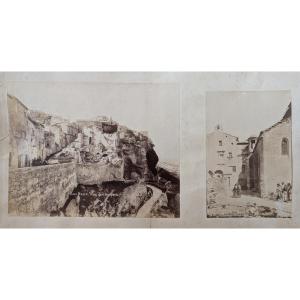 2 19th Century Albumen Prints Les Baux De Provence 