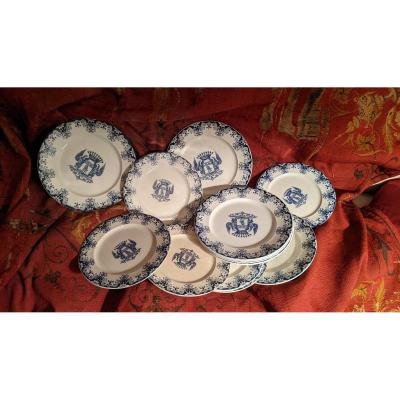 Plates With Coat Of Arms. French Count.