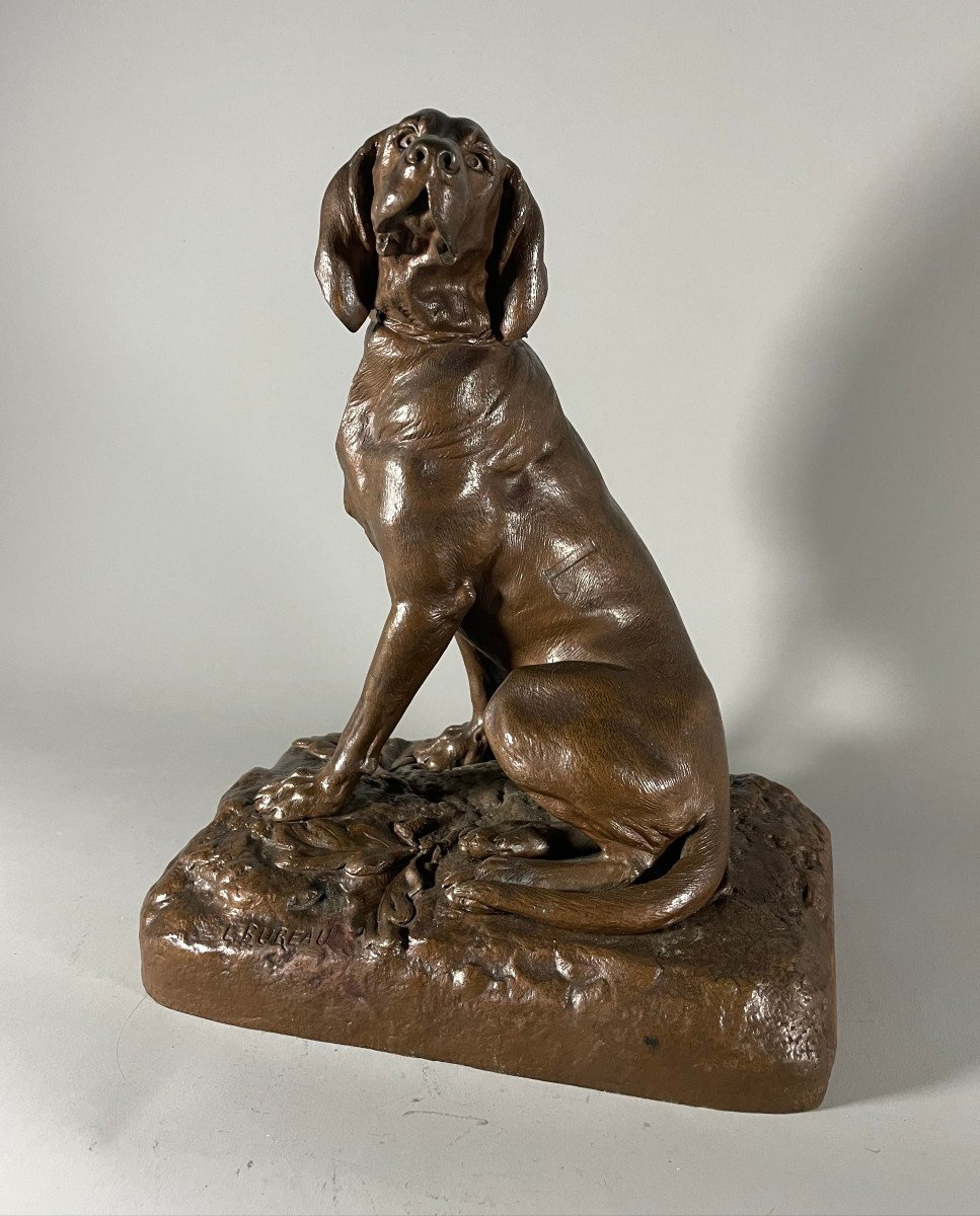  Chien de meute saint hubert Leon Bureau (1866-1906)