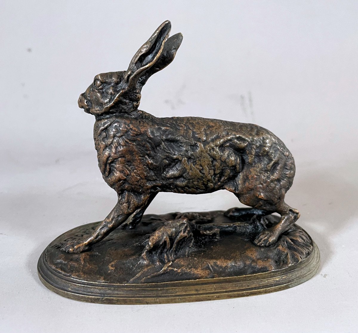 Hare Resting Bronze Pierre Jules Mêne (1810-1879)-photo-2