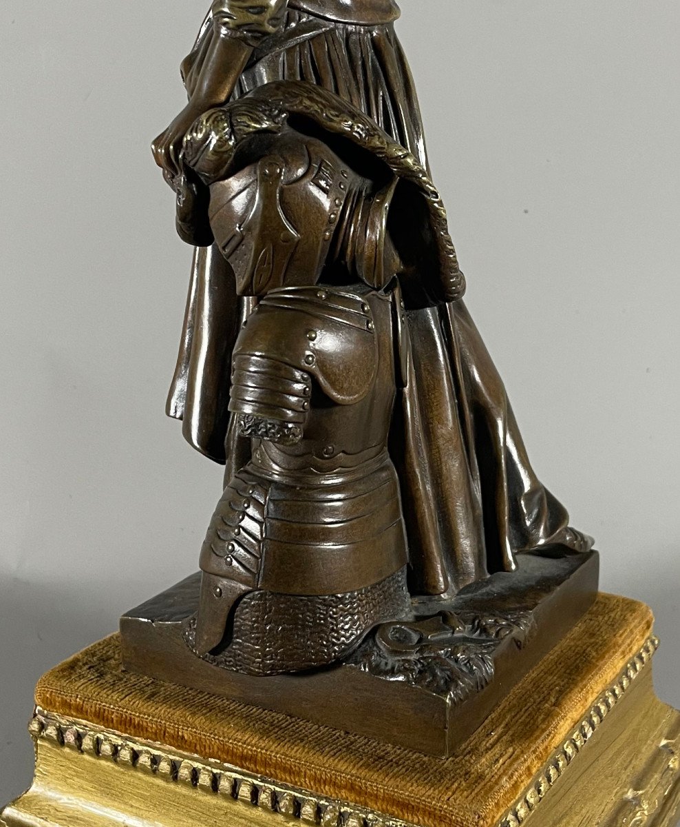  François Rude 1784-1855 Jeane d'Arc Bronze Patiné -photo-3