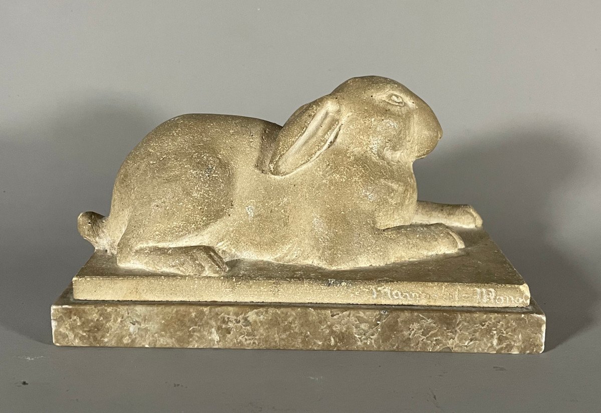 Marguerite Monot 20th Century Limestone Rabbit Unique Proof