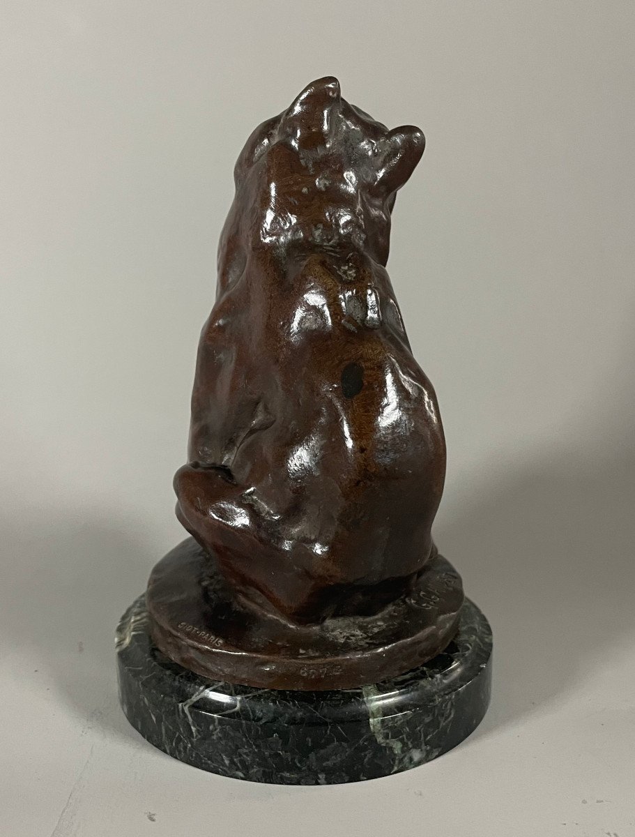 Gerges Gardet 1863-1939. Seated Bear Bronze Cast Iron Siot -photo-4