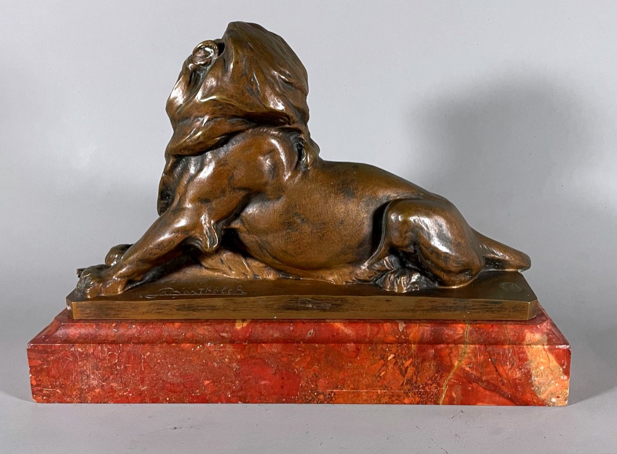 Frederique Batholdi 1834-1904 Bronze Lion Of Belfort Thiebaut Founder -photo-2