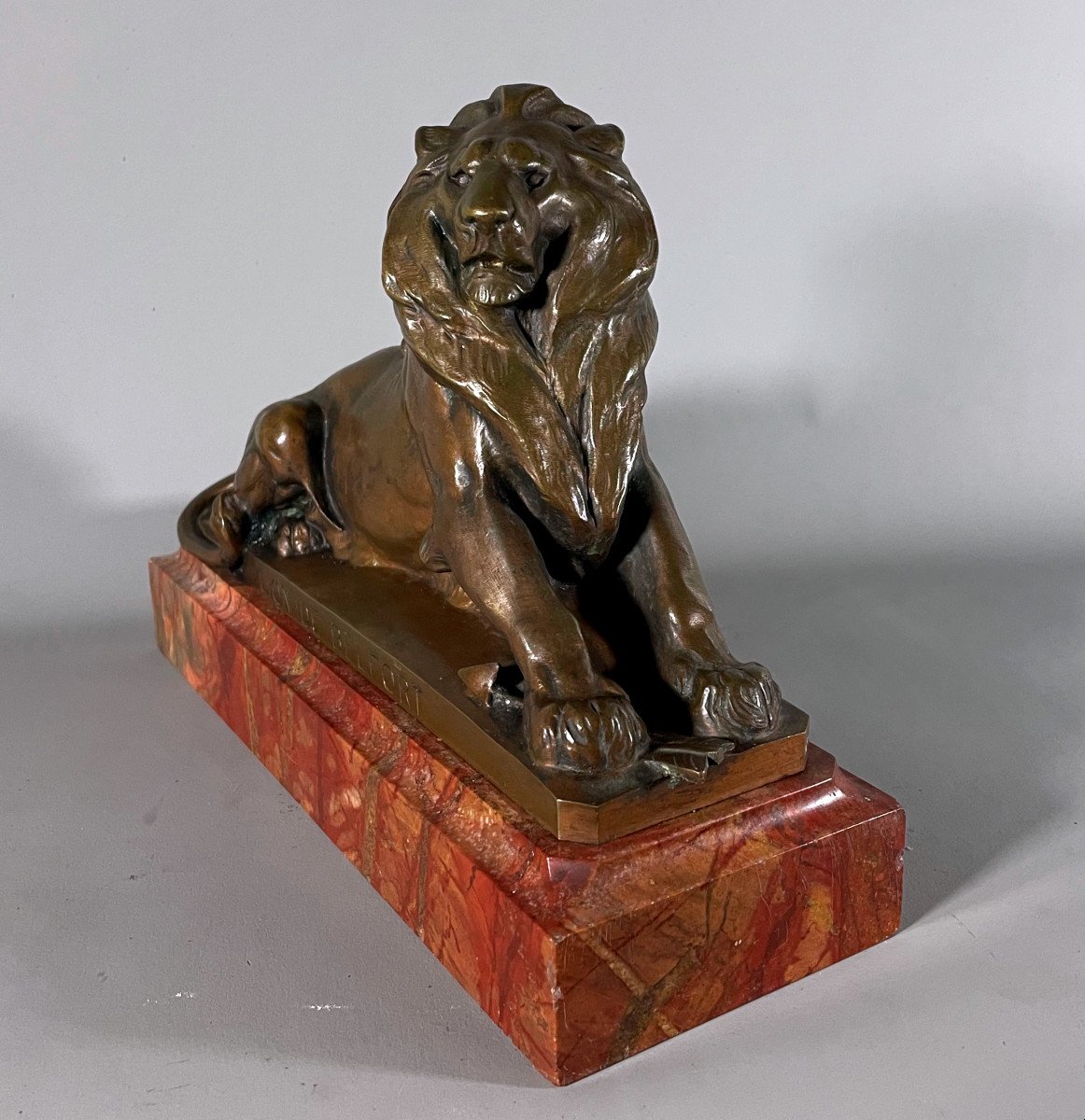 Frederique Batholdi 1834-1904 Bronze Lion Of Belfort Thiebaut Founder -photo-1