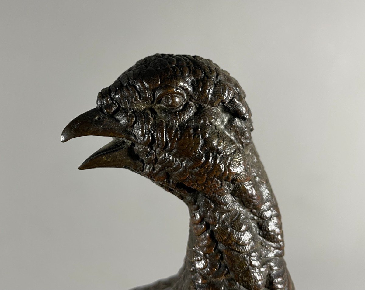 Delabrierre Edouard 1829-1910 Partridge In Bronze -photo-3