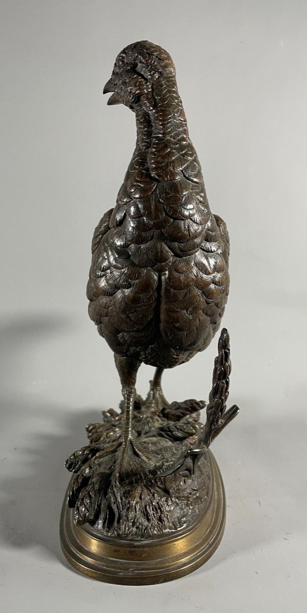 Delabrierre Edouard 1829-1910 Partridge In Bronze -photo-5