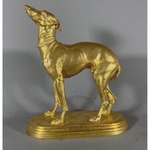  Isidore Bonheur 1827-1901 Levrier Bronze Doré 