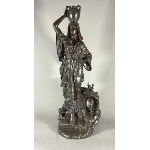 The Water Carrier Edouard Drouot 1859-1945 Bronze 