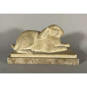 Marguerite Monot 20th Century Limestone Rabbit Unique Proof