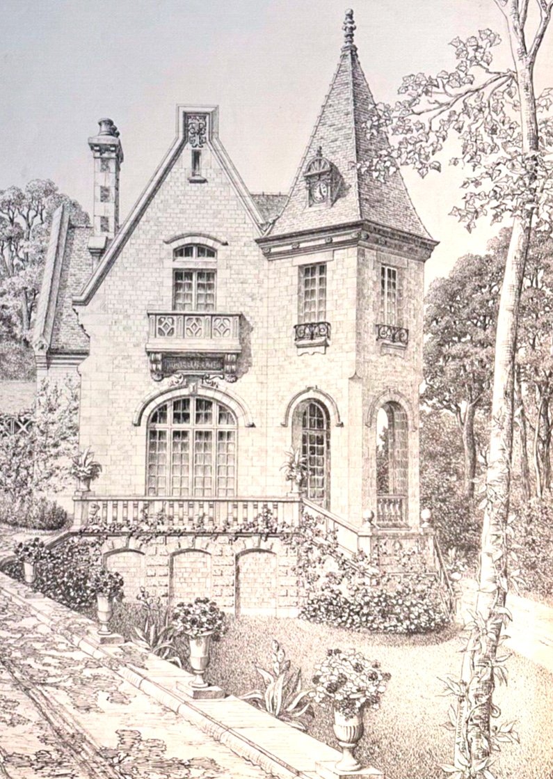 C27-original Drawing-a.lambert Vaudoyer-[le Manoir Fleuri]-[viollet Le Duc]-1901-photo-4