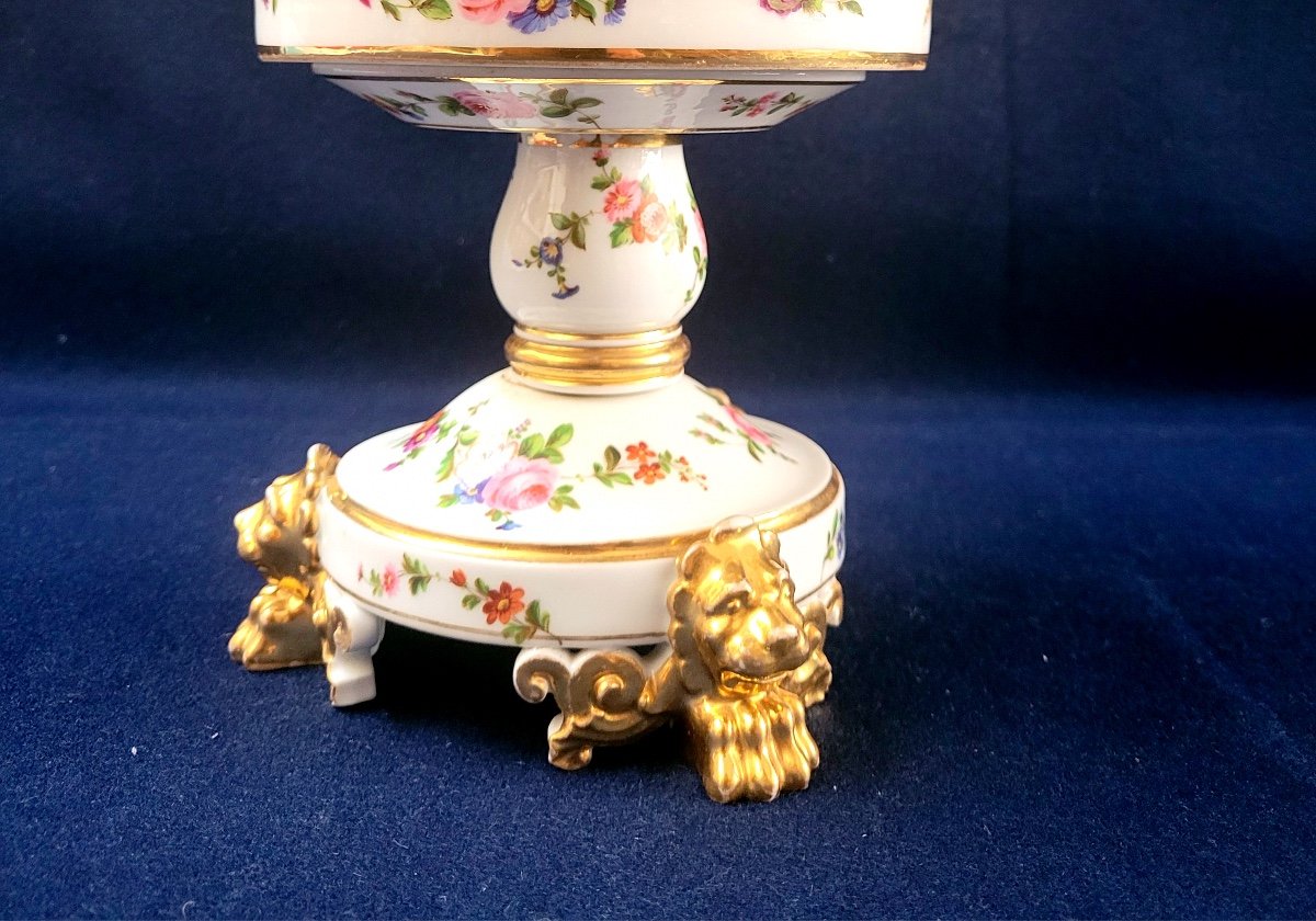 Fruit Bowl-paris Porcelain-jacob Small-monogrammed-floral And Gold Decor-circa 1840-photo-2