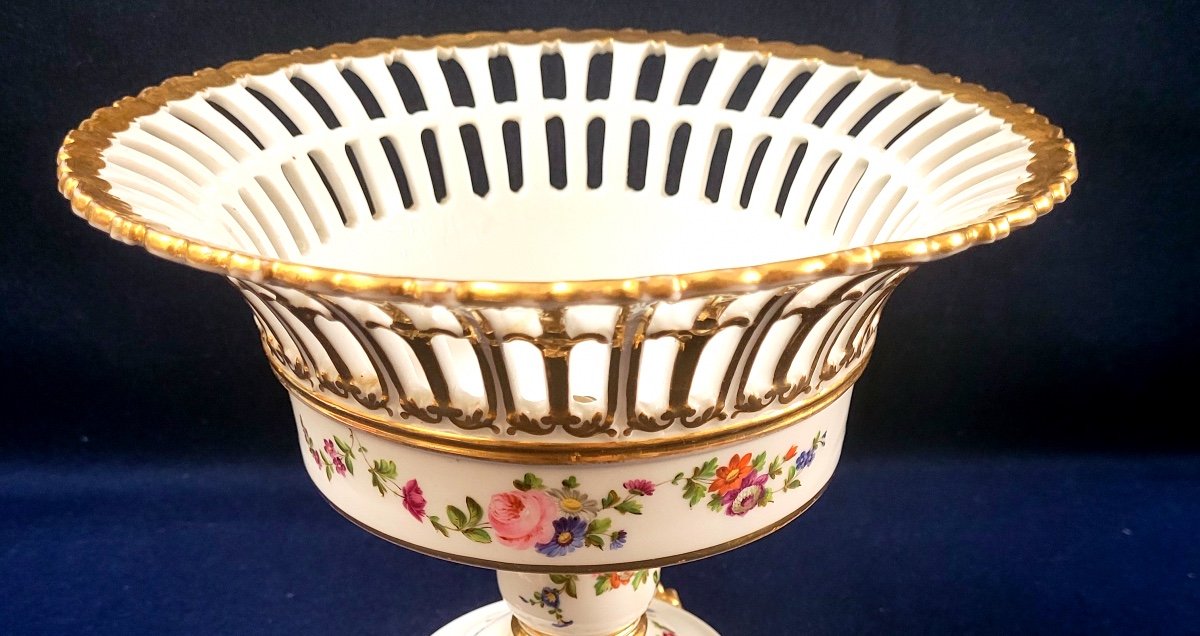 Fruit Bowl-paris Porcelain-jacob Small-monogrammed-floral And Gold Decor-circa 1840-photo-4