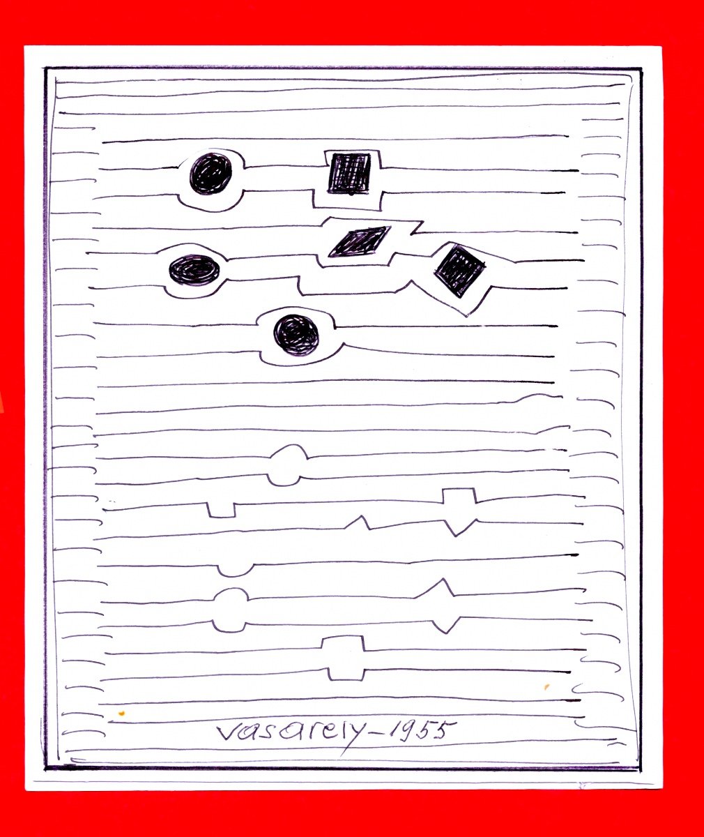 Victor Vasarely-original Sketch-[birth]-1955