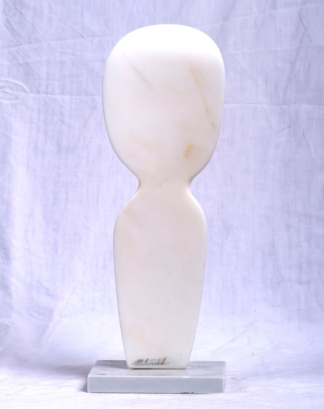 Mircea Milcovitch (born 1941) - Signed Abstract Carrara Marble Sculpture-photo-2