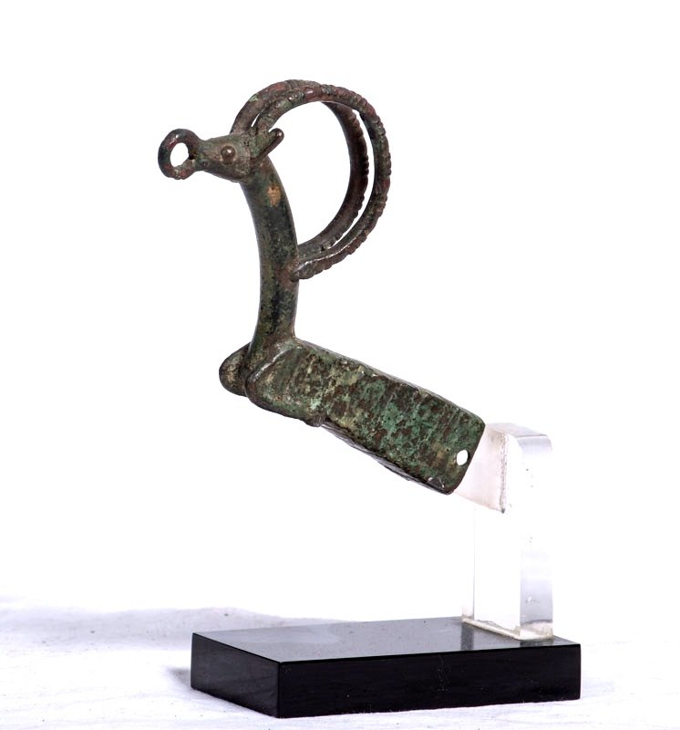 Luristan, Age Du Fer (c.1300 - 600 Av Jc) - Manche d'Aiguisoir Orné d'Un Protomé De Capriné