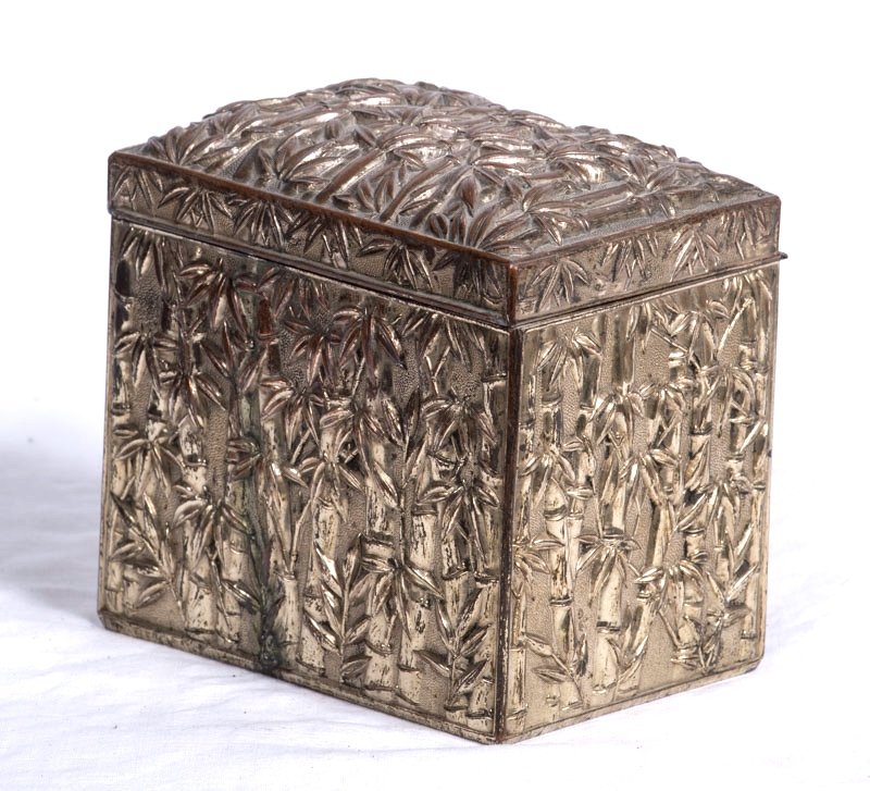 Vietnam, 20th Century - Bamboo Box In Silver Plated Metal