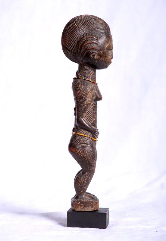 Baoule Culture, Ivory Coast, Late 19th - Early 20th - Feminine Statuette-photo-4