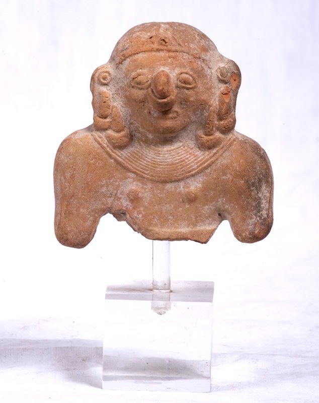 Ecuador, 500 Bc - 500 Ad: Fragmentary Jama Coaque Terracotta Bust