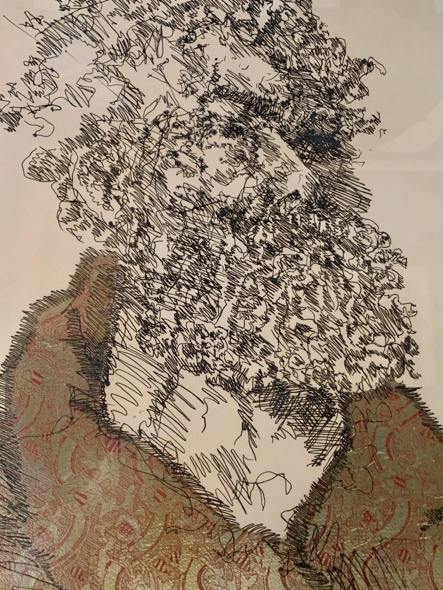 David Schorr (1947-2018) - Portrait Of A Man - Mixed Technique On Paper - Dated 1971 -photo-2