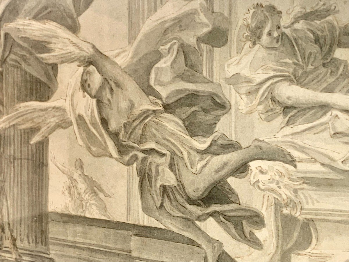  La Métamorphose De Philomèle Et Procné - Lavis Et Encre Brun - Ecole Flamande Ou Allemande -photo-1