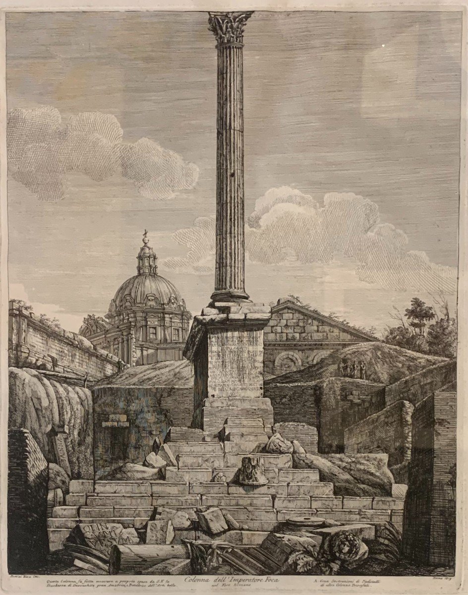  Rossini ( 1790 - 1857 ) - Lithographie De La Colonne De Phocas En 1819 - Italie - 19e Siècle -photo-2