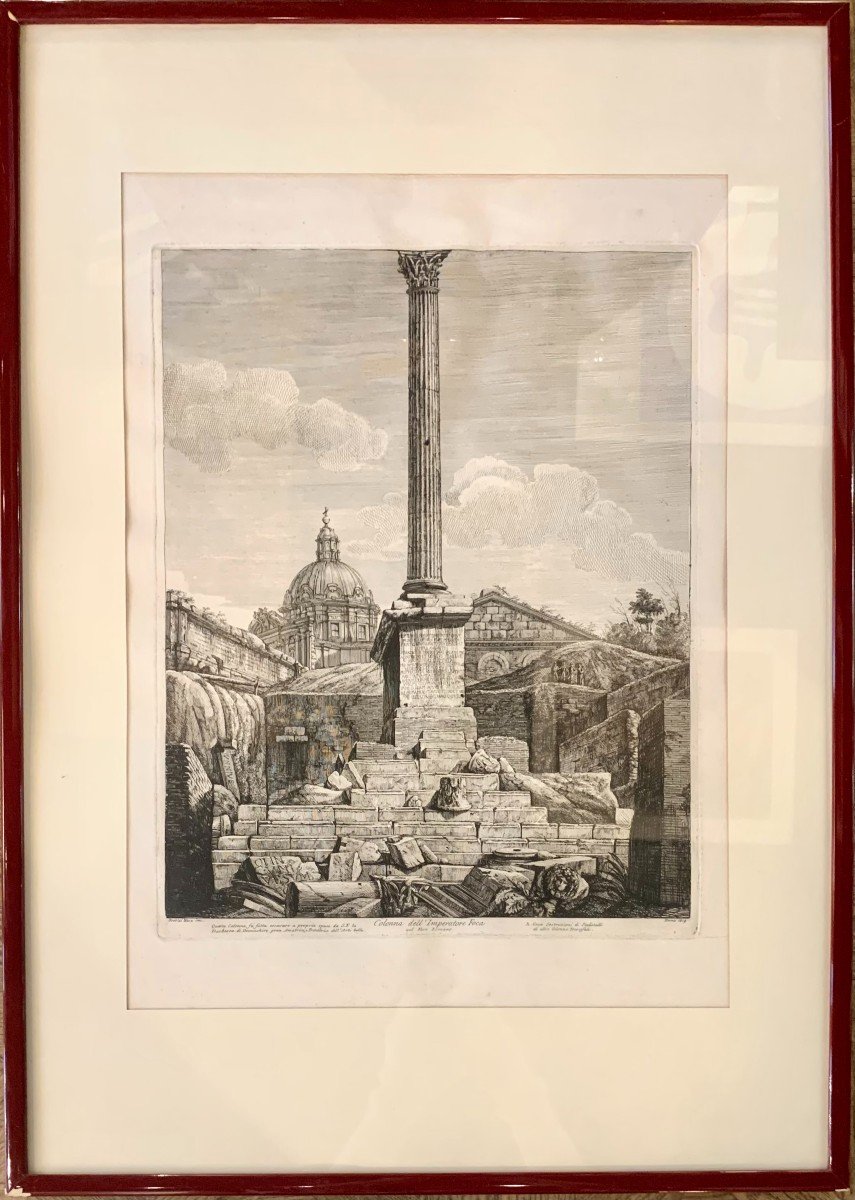  Rossini ( 1790 - 1857 ) - Lithographie De La Colonne De Phocas En 1819 - Italie - 19e Siècle 