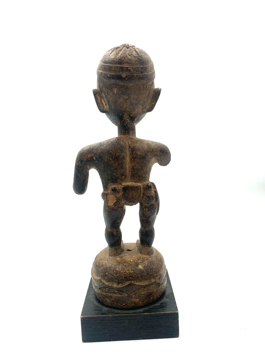 Statuette Représentant Un Personnage Au Chapeau - Bois Sculpté - Congo - 20ème Siècle-photo-3