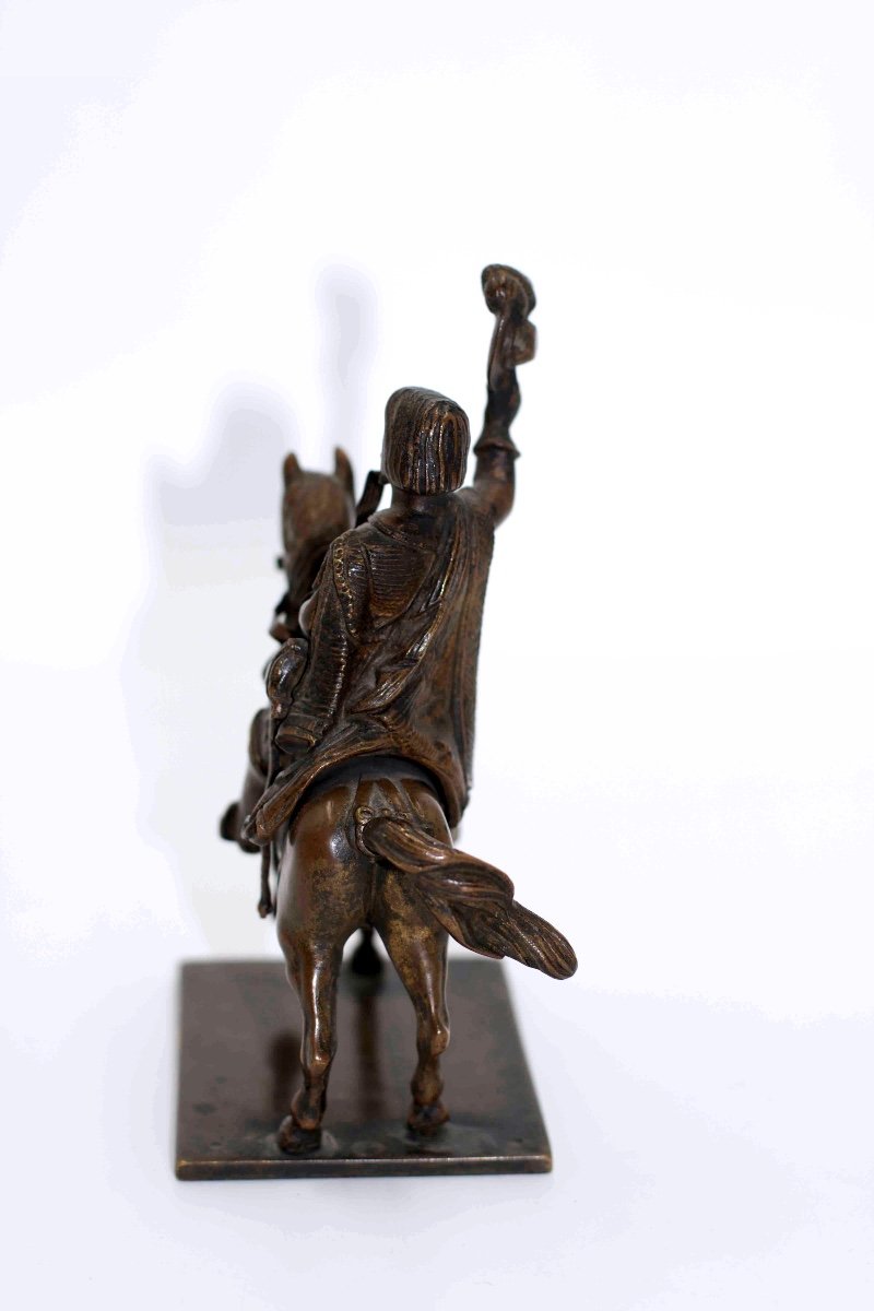 19th Century Bronze Statue Of A Saluting Horseman -photo-3