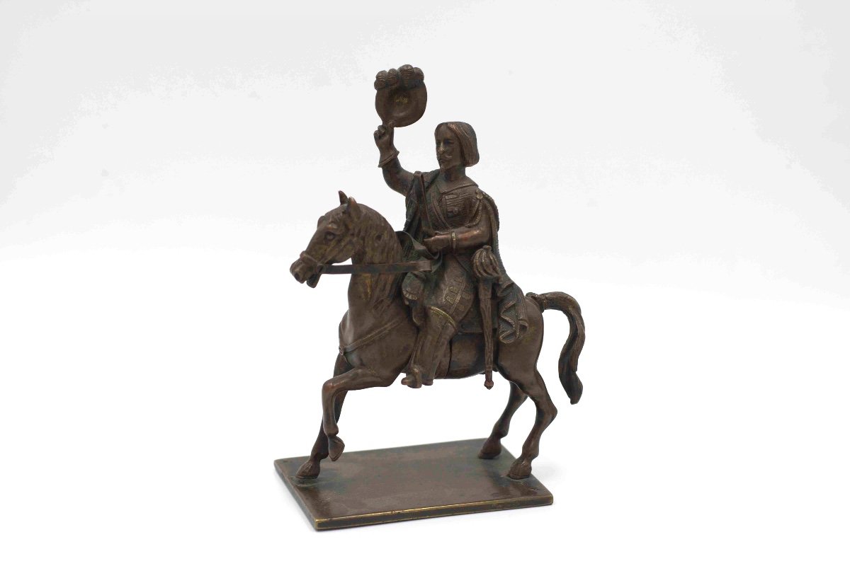 19th Century Bronze Statue Of A Saluting Horseman 