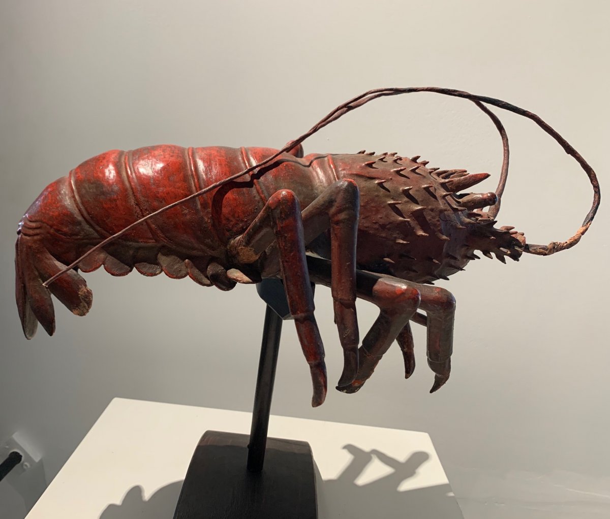 Japan Meiji Period - Okimono : Large Lacquered Wooden Lobster-photo-1