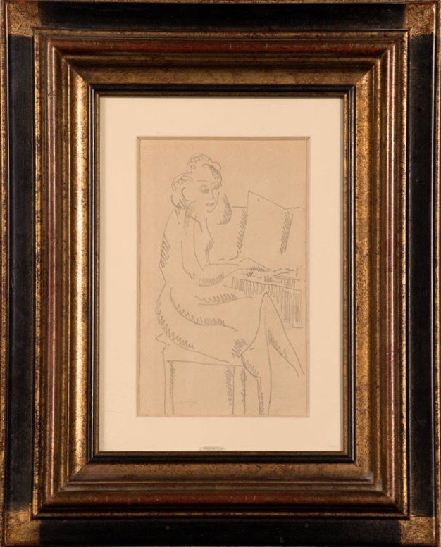 Roger De La Fresnaye (1885-1952) - The Pianist - Pencil Drawing