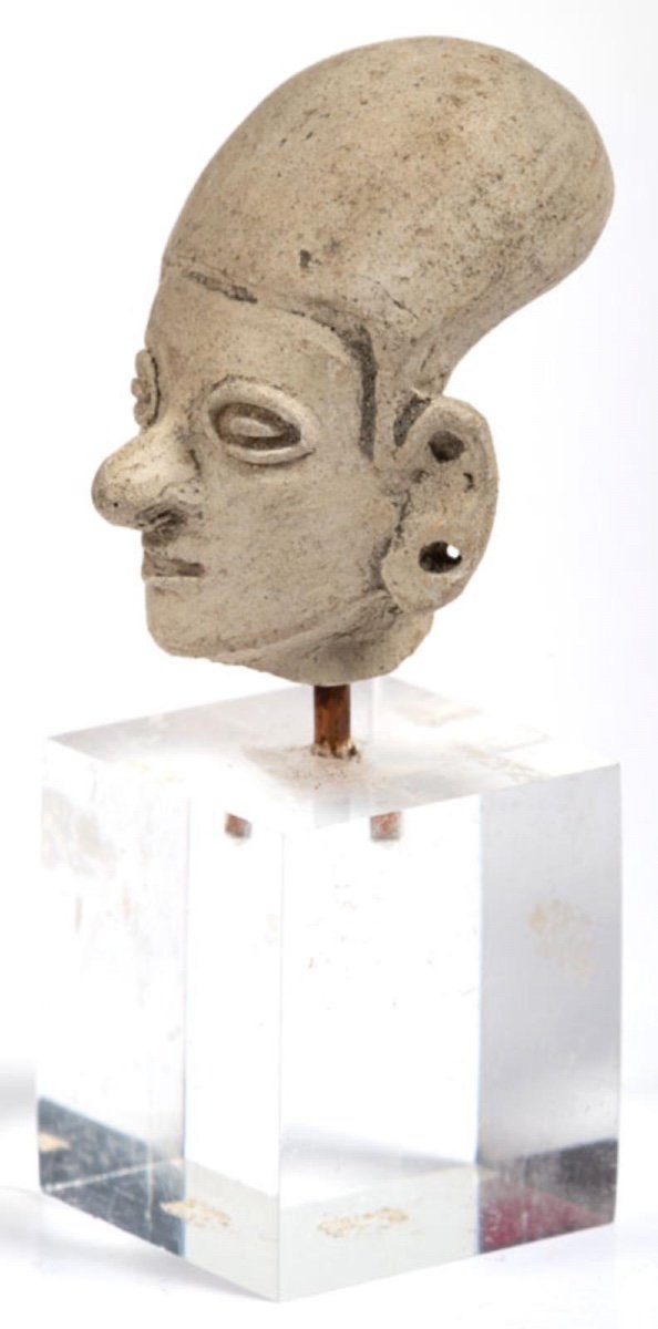 Jama Coaque Culture Ecuador - 500 Bc - 500 Ad - Terracotta Bust 
