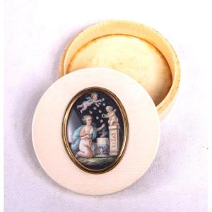 Snuffbox In The Taste Of The Directory Decorated With A Miniature To Love