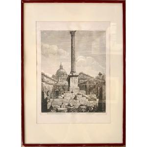  Rossini ( 1790 - 1857 ) - Lithographie De La Colonne De Phocas En 1819 - Italie - 19e Siècle 