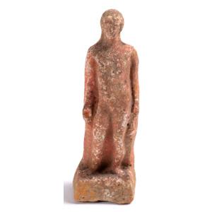 Greece Boeotian Workshop - 4th Century Bc - Statuette Representing A Naked Ephebe