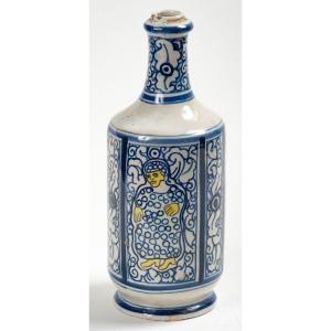 Maghreb 20ème Siècle - Vase Bouteille à Décor Végétal Et De Personnages