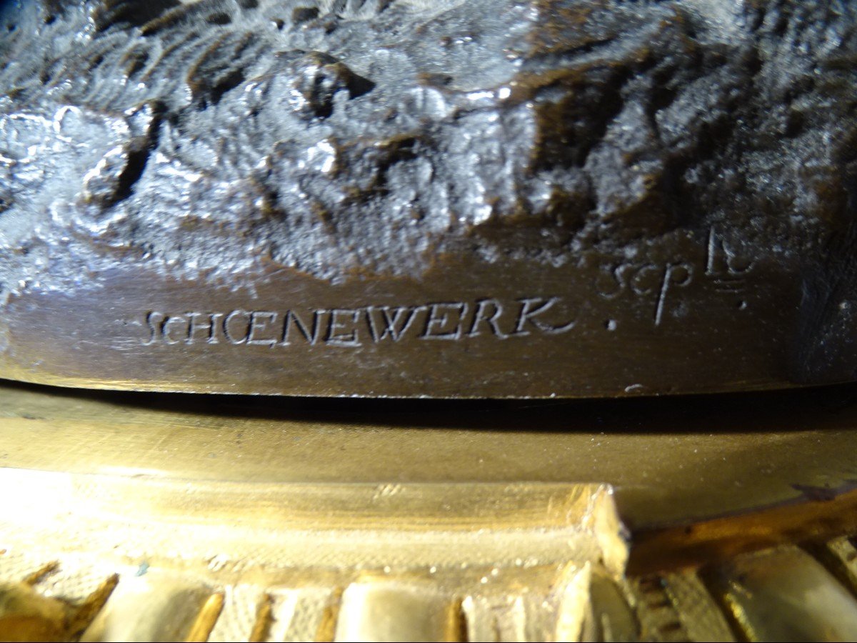 Napoleon III Gilt Bronze Trim Signed Schoenewerk And Marchand A Paris For The Clock-photo-4