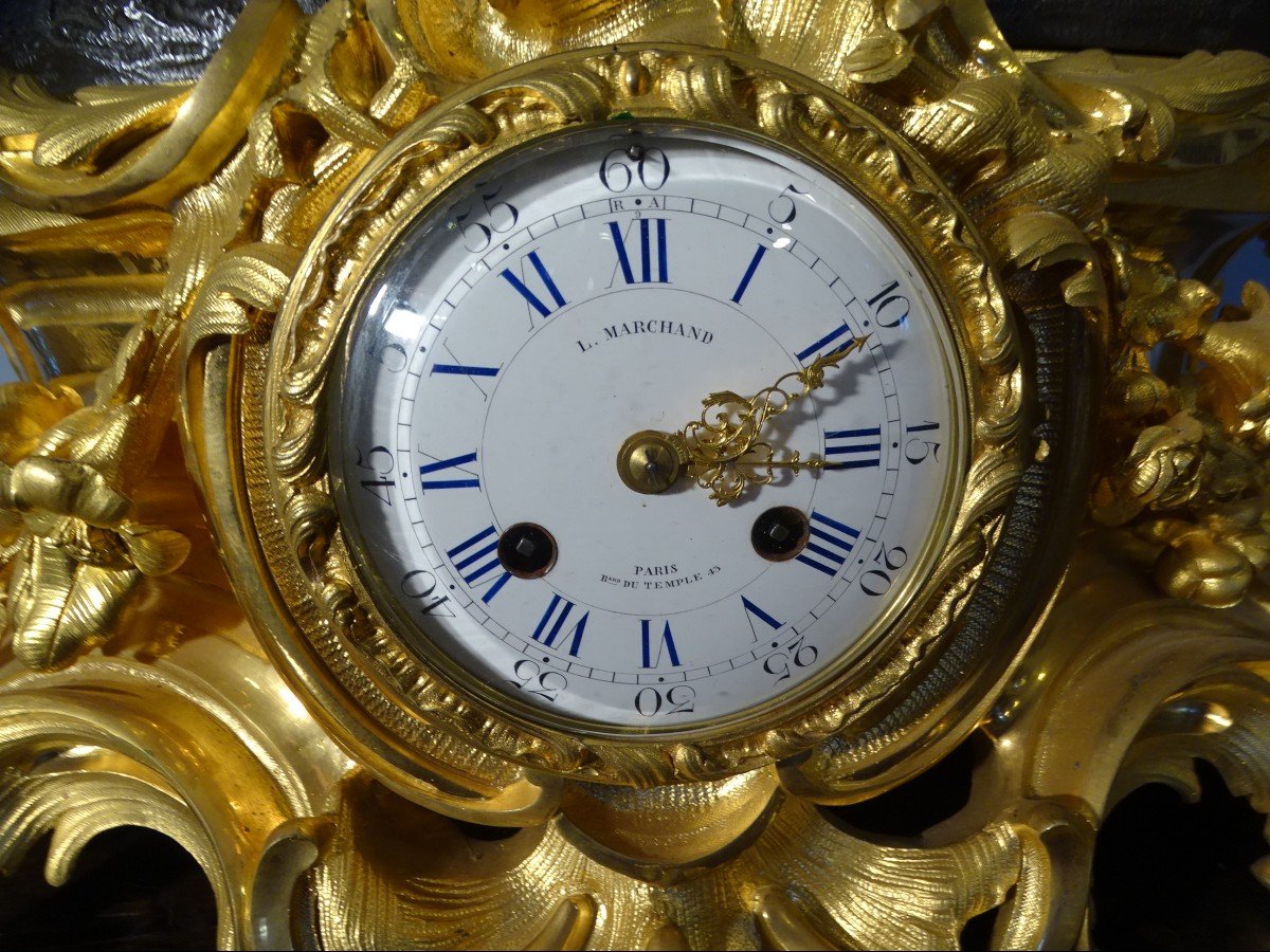 Napoleon III Gilt Bronze Trim Signed Schoenewerk And Marchand A Paris For The Clock-photo-1