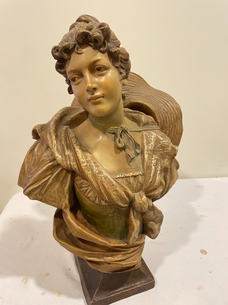 Terracotta Woman Statue Signed Goldscheider  