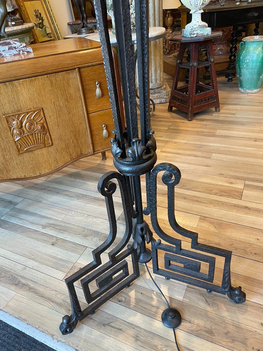 Art Deco Wrought Iron Floor Lamp-photo-3