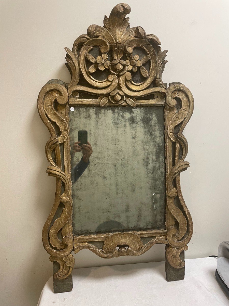 18th Century Provencal Painted Mirror-photo-5