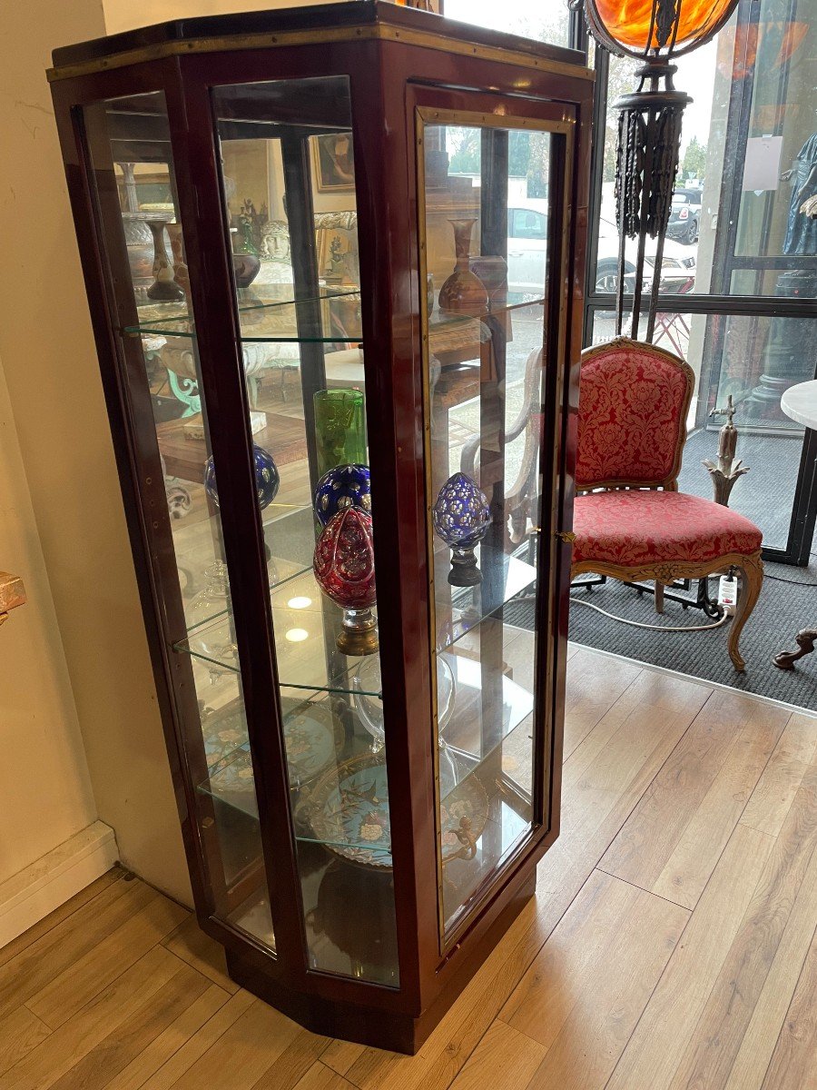 1925 Mahogany Display Cabinet With Cut Sides -photo-2