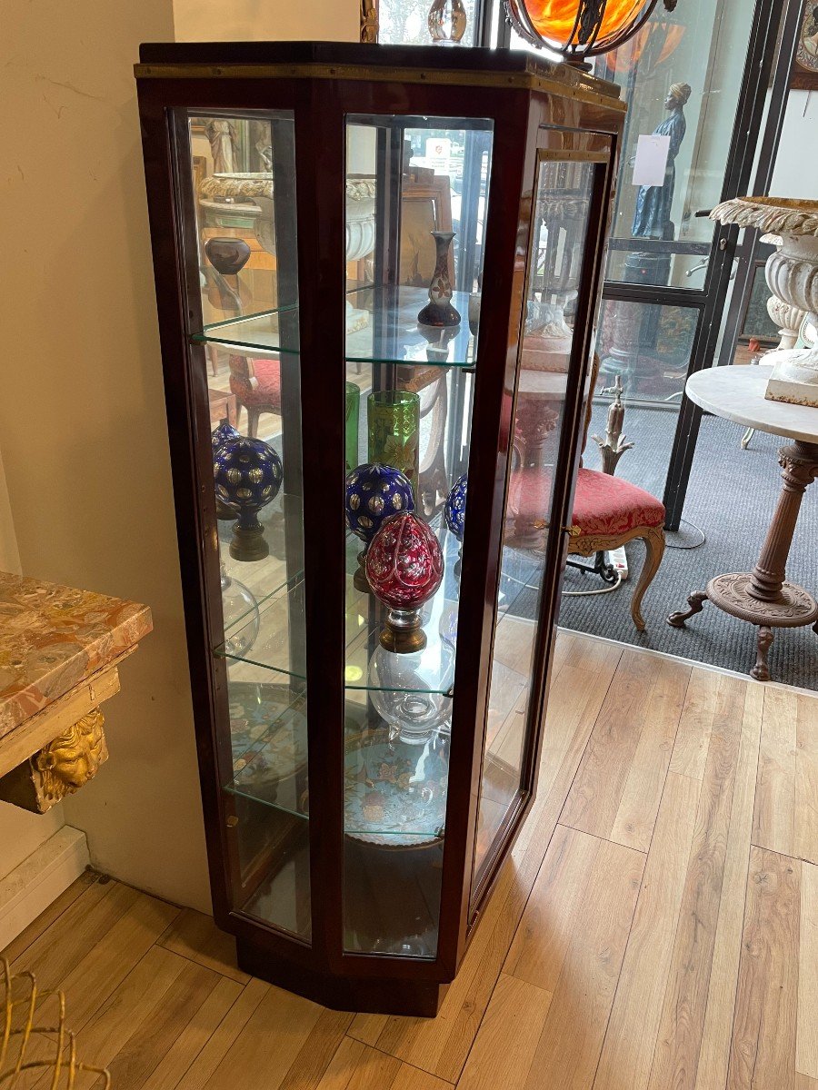 1925 Mahogany Display Cabinet With Cut Sides -photo-2