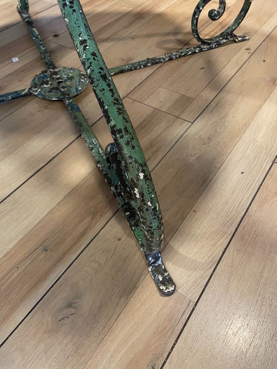 19th Century Garden Table With Beautiful Green Patina-photo-3