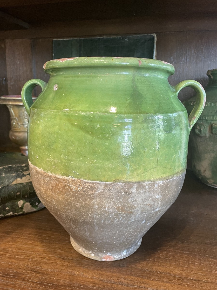 Southwest Green Confit Pot, 19th Century 