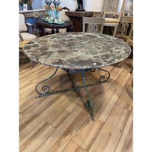 19th Century Garden Table With Beautiful Green Patina